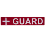 Guard Sign - 18 x 3 Inches Engraved on Red/White Plastic for Rear of Lifeguard Chair
