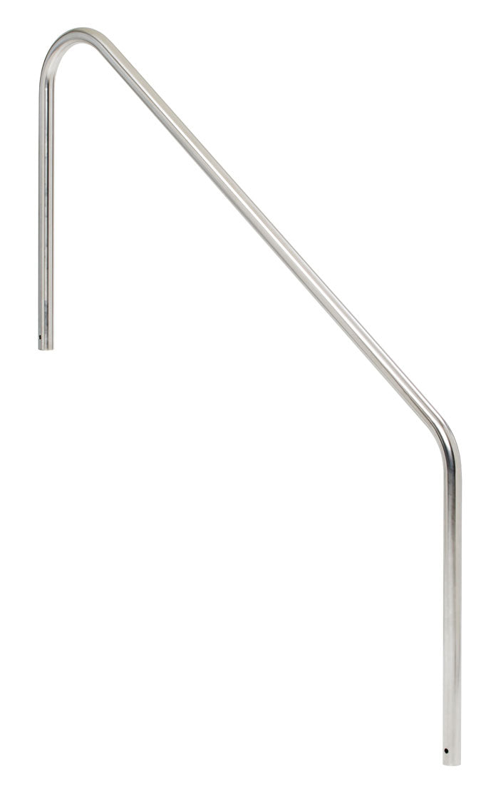 Stair Mounted 2-Bend 6 Foot Pool Hand Rail With 1 Foot Extension Back - 1.90 x .065 Inches
