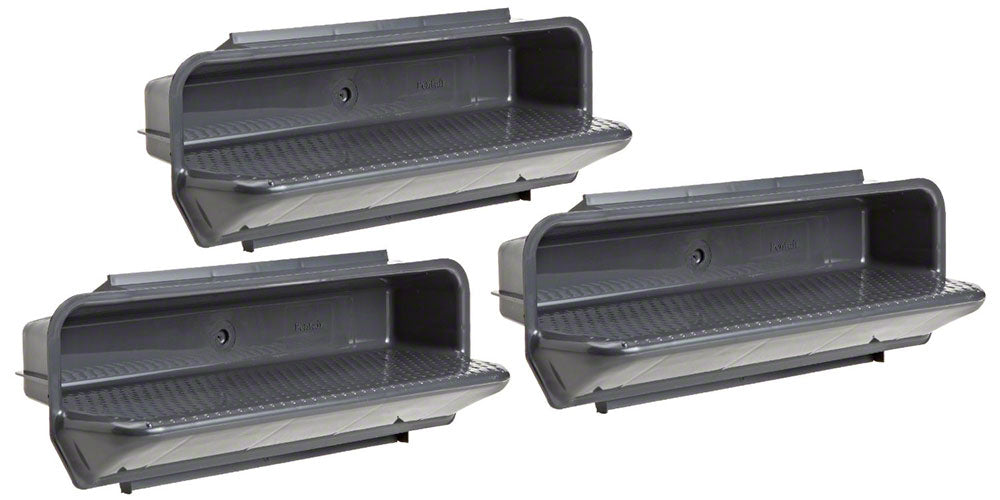 Plastic Recessed In-Wall Steps - 15 Inch Width - Gray - Set of 3