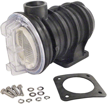 Max-E-Glas and Dura-Glas 5 Inch Hair Lint Strainer Package - 1-1/2 Inch NPT