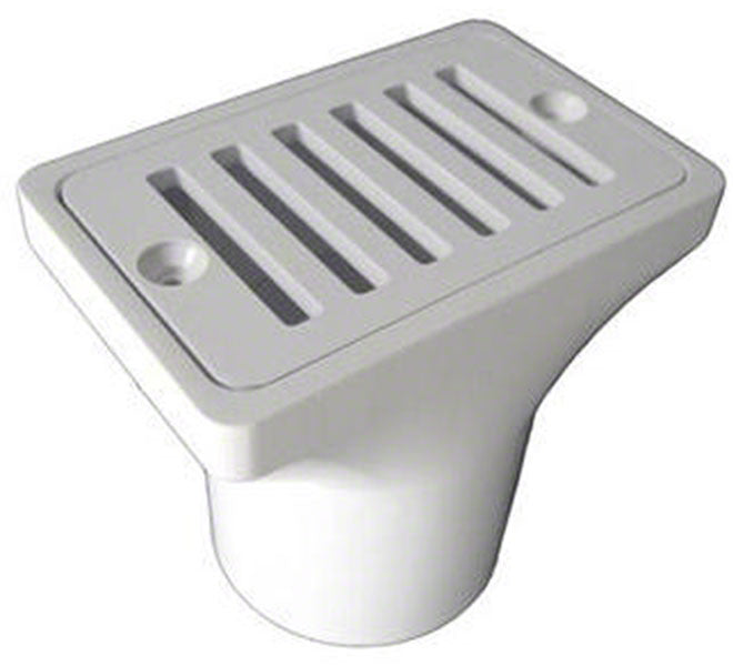 Gutter/Deck Drain 2-3/8 Inches Wide, 2 Inch FIP x 2 Inch Socket - White