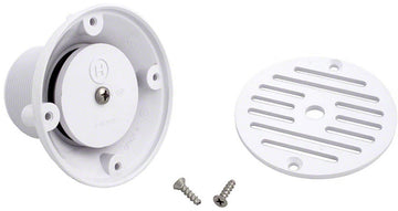 Adjustable Wall/Floor Inlet Fitting - 1-1/2 Inch FIP x 2 Inch MIP - White