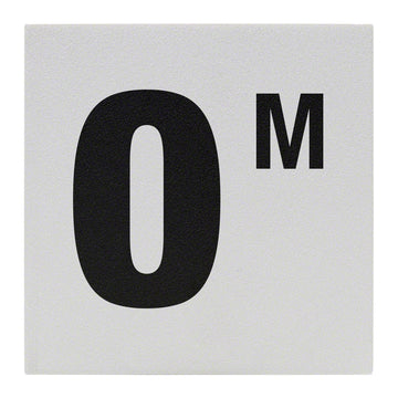 0 M Ceramic Skid Resistant Tile Depth Marker 6 Inch x 6 Inch with 4 Inch Lettering