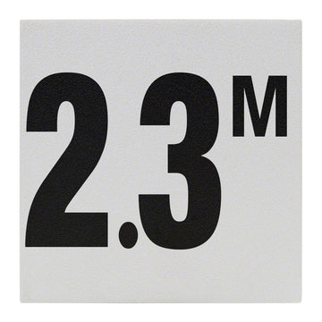 2.3 M Ceramic Skid Resistant Tile Depth Marker 6 Inch x 6 Inch with 4 Inch Lettering