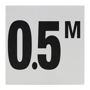 0.5 M Ceramic Skid Resistant Tile Depth Marker 6 Inch x 6 Inch with 4 Inch Lettering