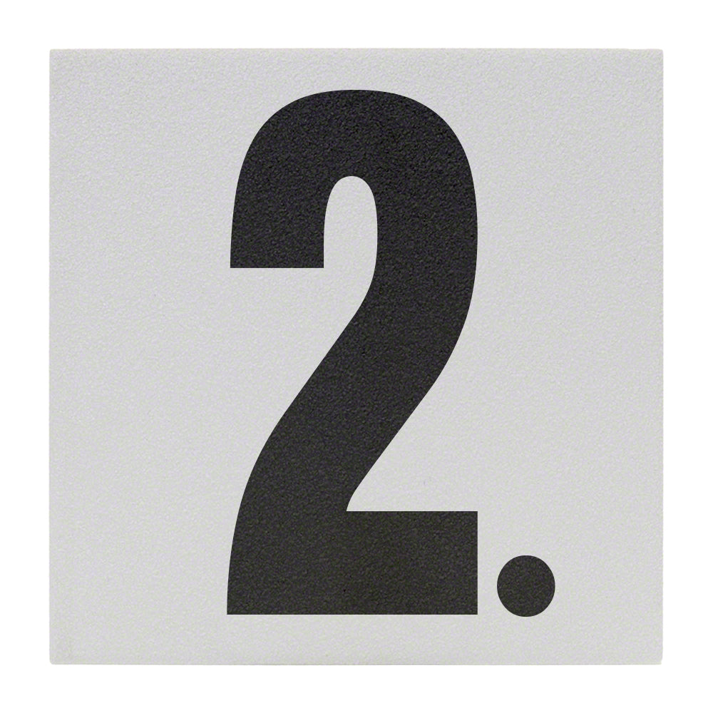 2. Ceramic Skid Resistant Tile Depth Marker 6 Inch x 6 Inch with 5 Inch Lettering