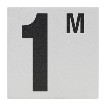 1M Metric Ceramic Skid Resistant Tile Depth Marker 6 Inch x 6 Inch with 5 Inch Lettering