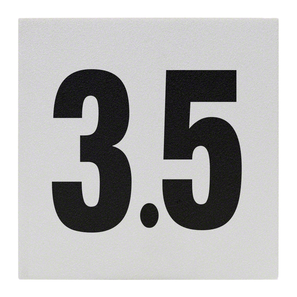 3.5 Ceramic Skid Resistant Tile Depth Marker 6 Inch x 6 Inch with 4 Inch Lettering