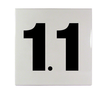 1.1 Ceramic Smooth Tile Depth Marker 6 Inch x 6 Inch with 4 Inch Lettering