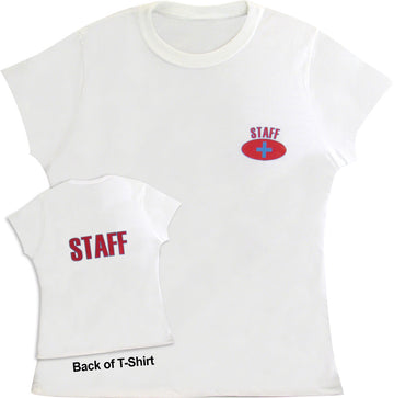 Staff Fitted T-Shirt Logo Front/Back Short Sleeve White