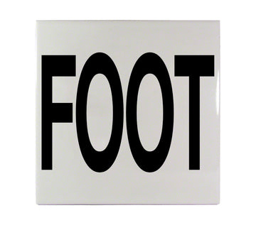 FOOT Message Ceramic Smooth Tile Depth Marker 6 Inch x 6 Inch with 4 Inch Lettering