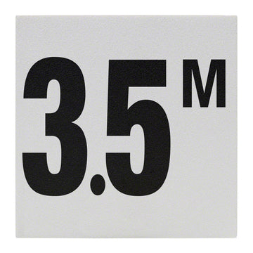 3.5 M Ceramic Skid Resistant Tile Depth Marker 6 Inch x 6 Inch with 4 Inch Lettering