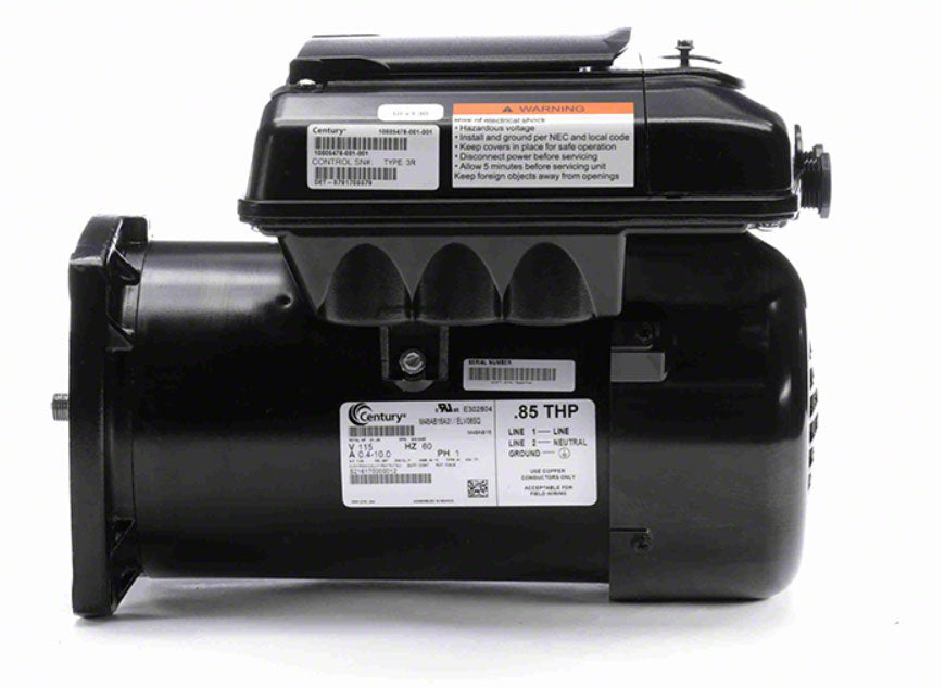 .01-.85 HP VGreen Pump Motor 48Y Frame Square - Variable Speed - 115 Volts - TEFC