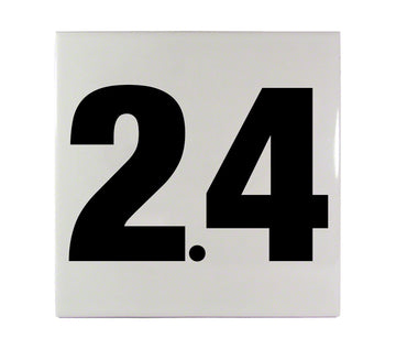 2.4 Ceramic Smooth Tile Depth Marker 6 Inch x 6 Inch with 4 Inch Lettering