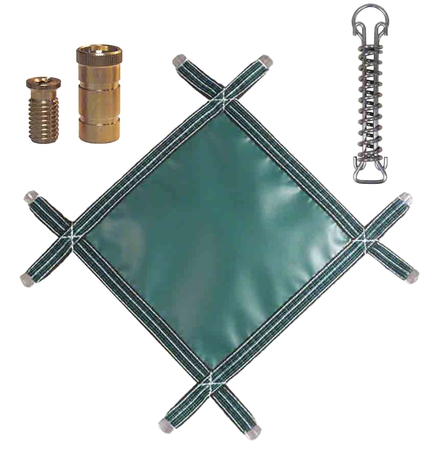 PermaGuard Solid Vinyl Rectangular Safety Pool Cover 18 x 45 Feet With Drain