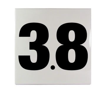 3.8 Ceramic Smooth Tile Depth Marker 6 Inch x 6 Inch with 4 Inch Lettering