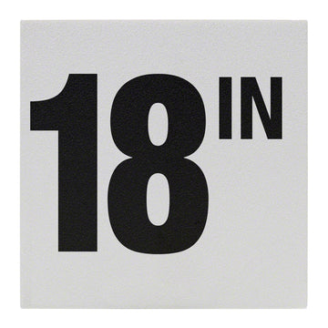 18 IN Ceramic Skid Resistant Tile Depth Marker 6 Inch x 6 Inch with 4 Inch Lettering