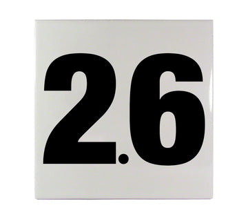2.6 Ceramic Smooth Tile Depth Marker 6 Inch x 6 Inch with 4 Inch Lettering