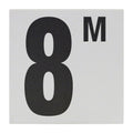 8M Metric Ceramic Skid Resistant Tile Depth Marker 6 Inch x 6 Inch with 5 Inch Lettering