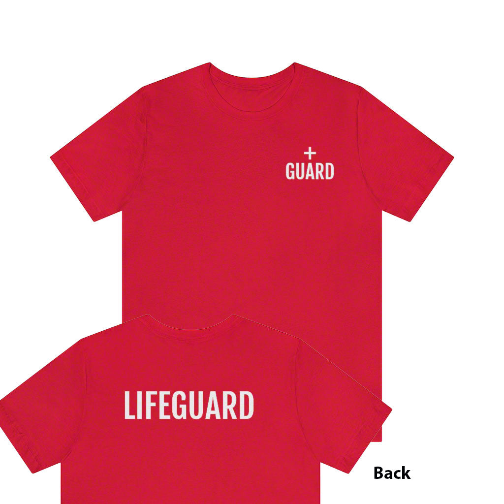 Rædsel Børnepalads Reporter Guard-Lifeguard Short Sleeve T-Shirt - Red