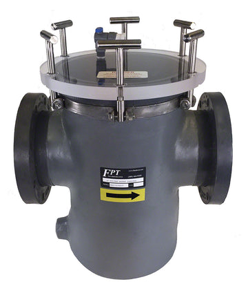 SWX Series PVC/FRP Basket Strainer With Stainless Basket 5 Inch Inlet/Outlet Flanged