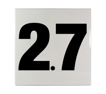 2.7 Ceramic Smooth Tile Depth Marker 6 Inch x 6 Inch with 4 Inch Lettering
