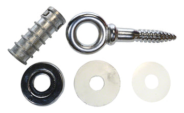 Eyebolt 1/2 Inch With Lag Shield - Chrome Plated Bronze