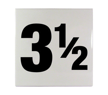 3 1/2 Ceramic Smooth Tile Depth Marker 6 Inch x 6 Inch with 4 Inch Lettering