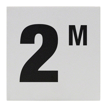 2 M Ceramic Skid Resistant Tile Depth Marker 6 Inch x 6 Inch with 4 Inch Lettering
