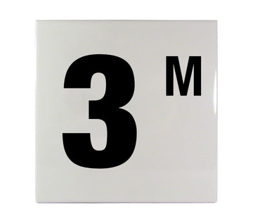 3 M Ceramic Smooth Tile Depth Marker 6 Inch x 6 Inch with 4 Inch Lettering