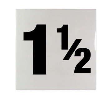 1 1/2 Ceramic Smooth Tile Depth Marker 6 Inch x 6 Inch with 4 Inch Lettering