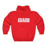Lifeguard-Guard Hooded Sweatshirt With Logo Front/Back - Red