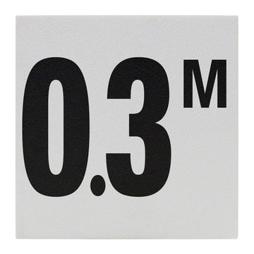 0.3 M Ceramic Skid Resistant Tile Depth Marker 6 Inch x 6 Inch with 4 Inch Lettering