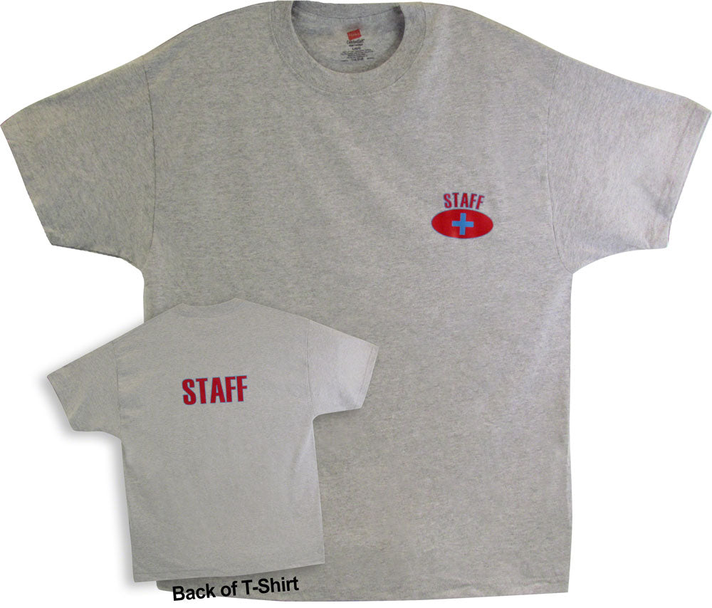 Staff T-Shirt Logo Front/Back Short Sleeve Gray