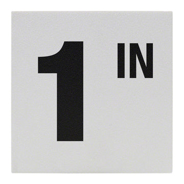 1 IN Ceramic Skid Resistant Tile Depth Marker 6 Inch x 6 Inch with 4 Inch Lettering