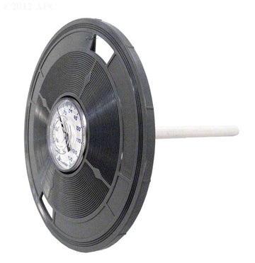 Skimmer Lid With Thermometer - 9-3/16 Inch Round - Gray