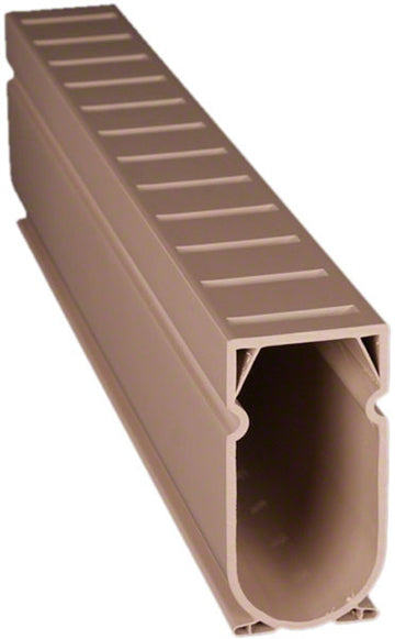 Deck Drain 1.6 Inch Width - Tan - 10 Foot Lengths - Case of 8 (80 Feet) - Includes Couplers and End Adapters