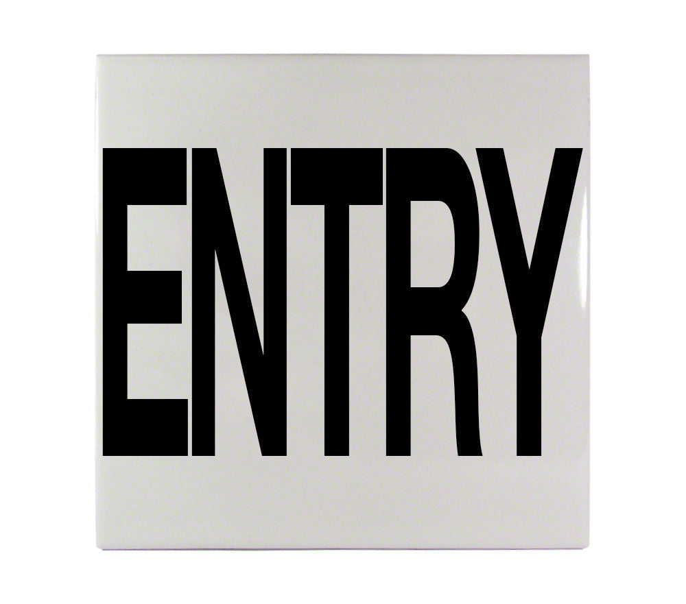 ENTRY Message Ceramic Skid Resistant Tile Depth Marker 6 Inch x 6 Inch with 4 Inch Lettering