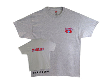 Manager T-Shirt Logo Front/Back Short Sleeve Gray