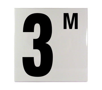 3M Metric Ceramic Smooth Tile Depth Marker 6 Inch x 6 Inch with 5 Inch Lettering