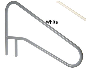 Deck Mounted Sloped Braced 54 Inch Pool Stair Rail - 1.90 x .049 Inches - Powder Coated White