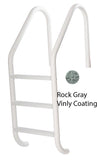 3-Step 24 Inch Economy Elite Vinyl Liner Ladder 1.90 x .049 Inch Marine Grade - Stainless Treads - PC Rock Gray