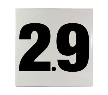 2.9 Ceramic Smooth Tile Depth Marker 6 Inch x 6 Inch with 4 Inch Lettering