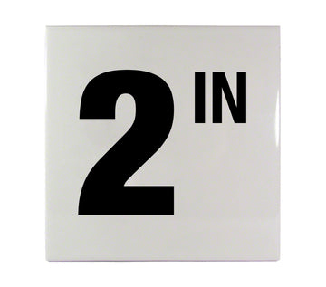 2 IN Ceramic Smooth Tile Depth Marker 6 Inch x 6 Inch with 4 Inch Lettering