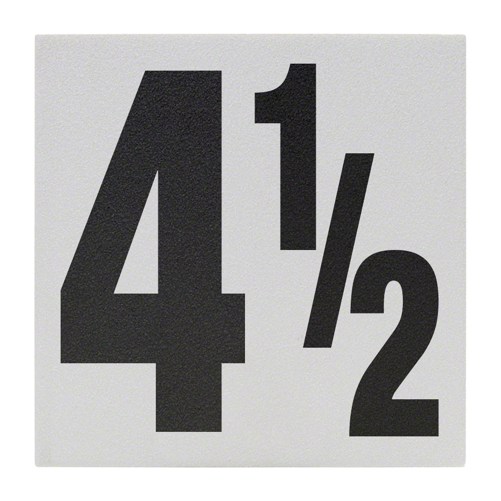 4 1/2 Ceramic Skid Resistant Tile Depth Marker 6 Inch x 6 Inch with 5 Inch Lettering