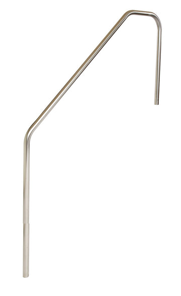 Stair Mounted 3-Bend 6 Foot Pool Hand Rail With 1 Foot Extension Both Ends - 1.90 x .049 Inches
