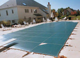MeycoLite Mesh Rectangular Safety Pool Cover 16 x 32 Feet, 4 x 8 Feet Left 1-2 Foot Offset Step