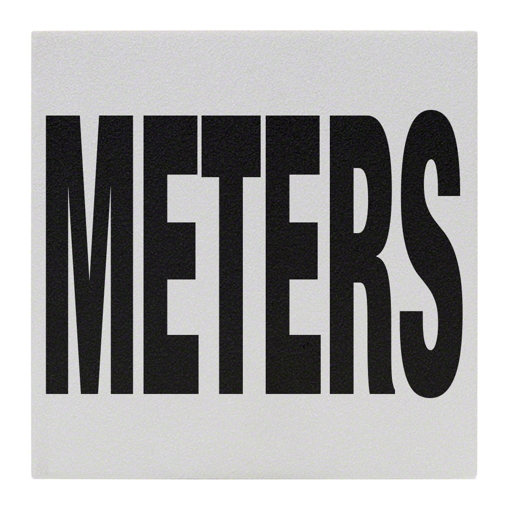 METERS Message Ceramic Skid Resistant Tile Depth Marker 6 Inch x 6 Inch with 4 Inch Lettering