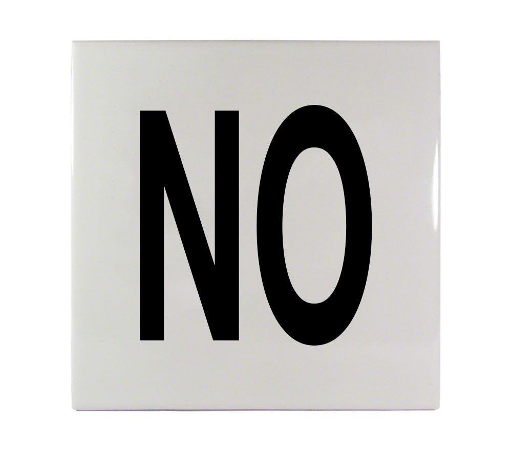 NO Message Ceramic Skid Resistant Tile Depth Marker 6 Inch x 6 Inch with 4 Inch Lettering