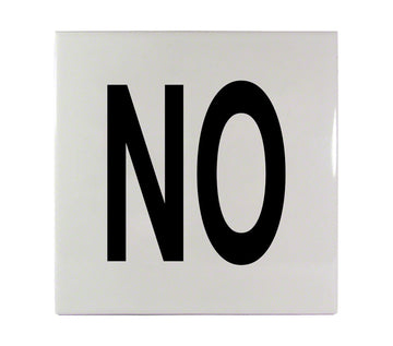 NO Message Ceramic Skid Resistant Tile Depth Marker 6 Inch x 6 Inch with 4 Inch Lettering